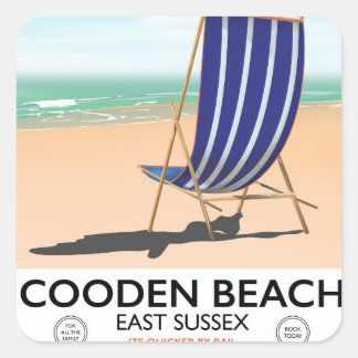 Cooden Beach East Sussex vintage travel poster Square Sticker