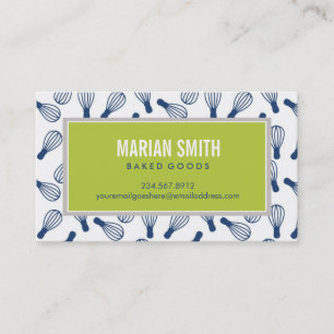 Cook,  Baker Business Card  White, Green & Blue