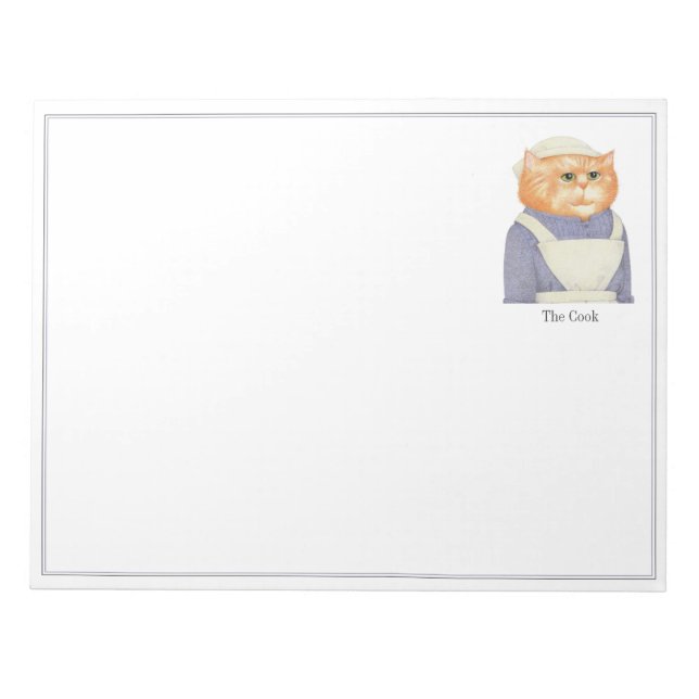 COOK CAT 11x8.5 Notepad  (Front)