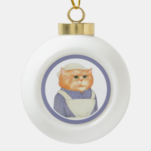 COOK CAT Ceramic Ball Ornament