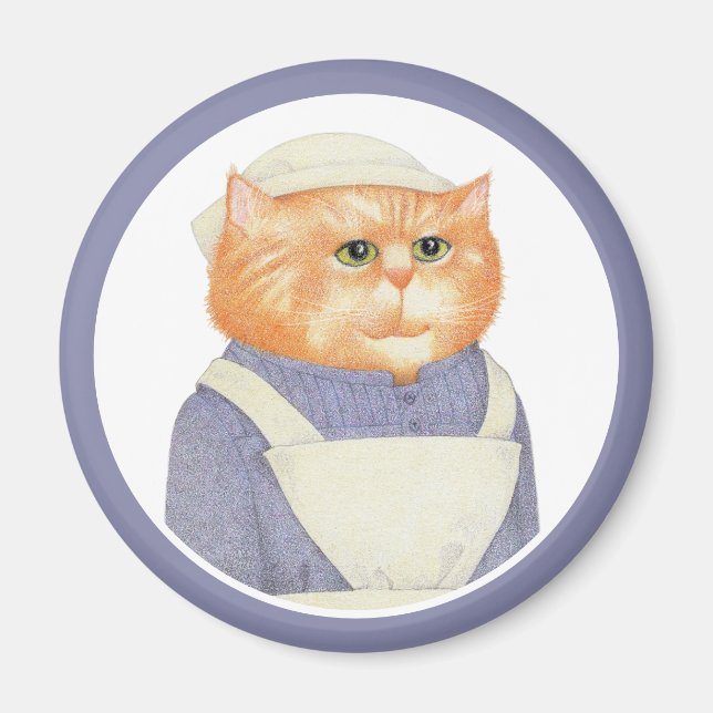 COOK CAT Round Magnet (Front)
