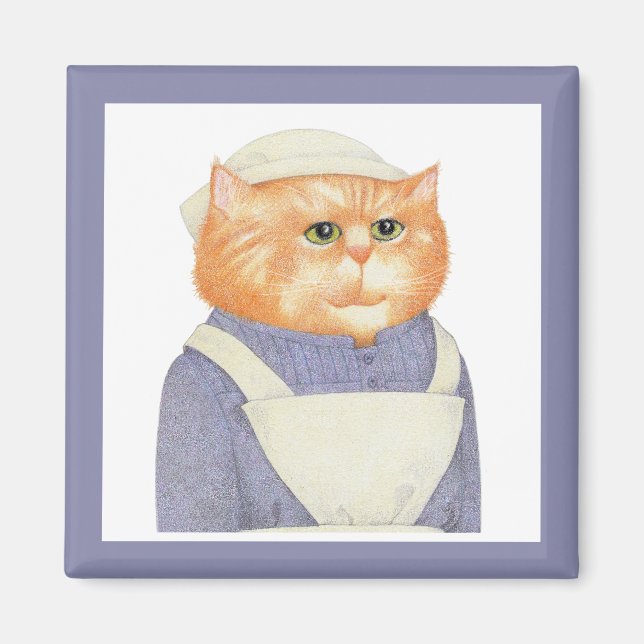 COOK CAT Square Magnet  (Front)
