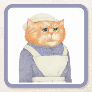 COOK CAT Square Paper Coasters