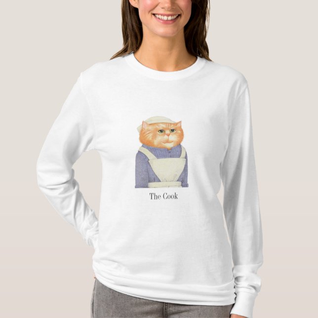 COOK CAT Women's Basic Long Sleeve T-Shirt  (Front)