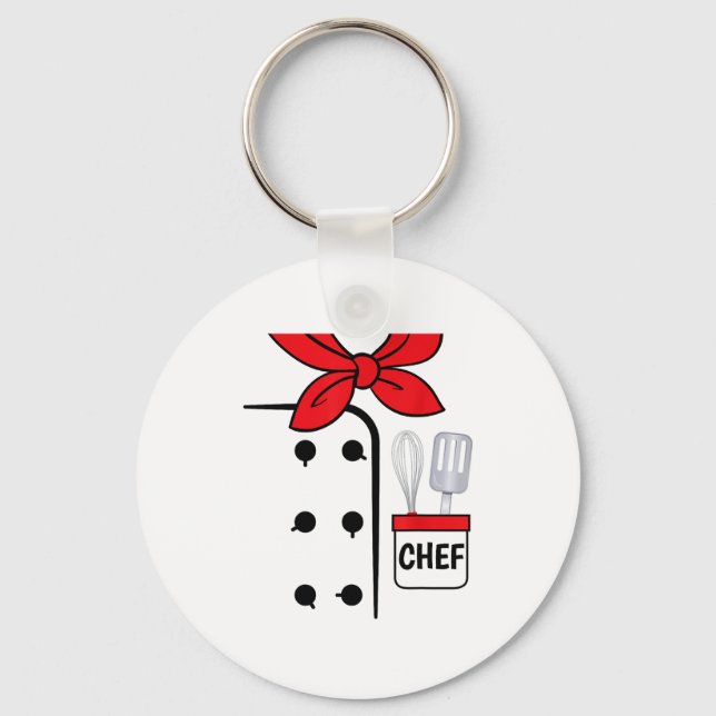Cook Chef Coat Costume Funny Halloween Shirt Kids  Key Ring (Front)