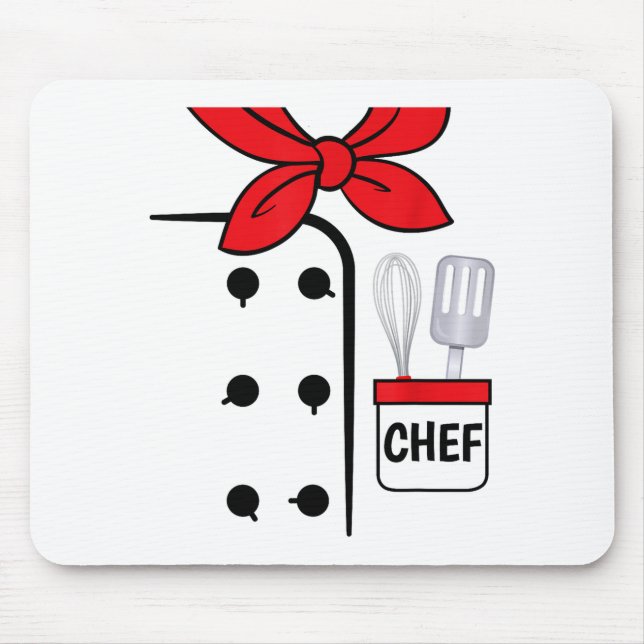 Cook Chef Coat Costume Funny Halloween Shirt Kids  Mouse Mat (Front)