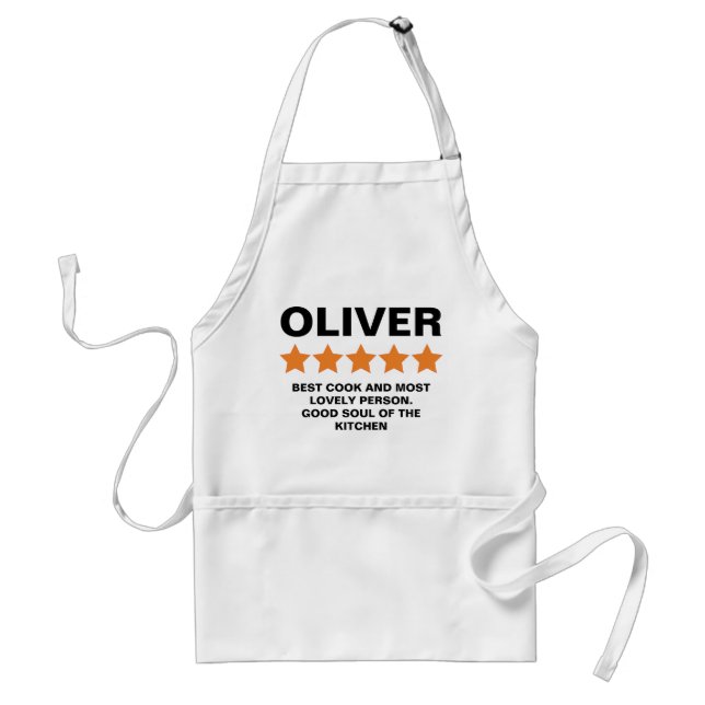 Cook Chef Gift 5 Star Review Customisable Text Standard Apron (Front)