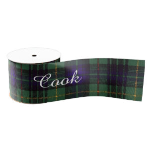 Cook clan Plaid Scottish kilt tartan Grosgrain Ribbon