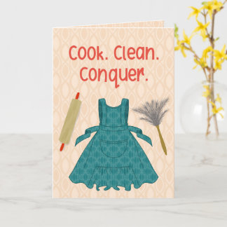 Cook. Clean. Conquer. – Retro Motivation Card