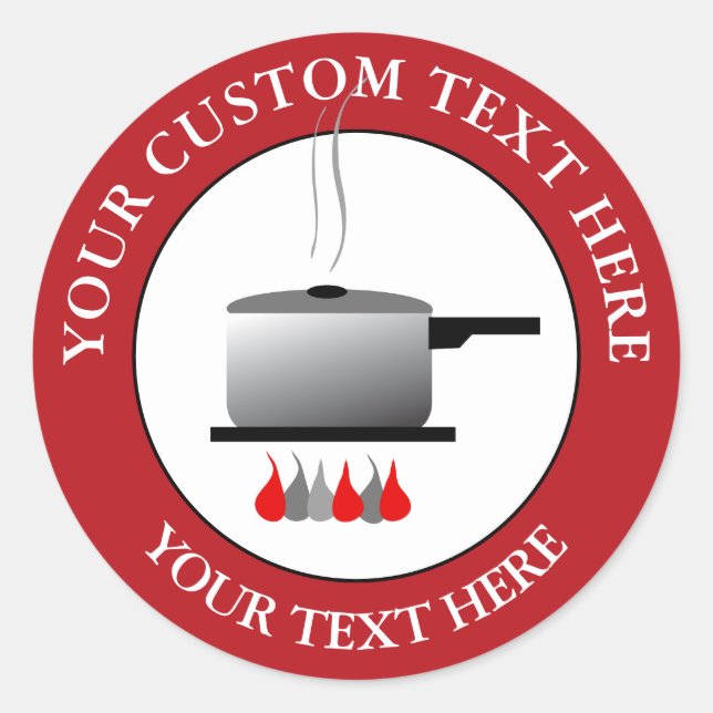 Cook Cooking Custom Text Logo Icon Classic Round Sticker (Front)