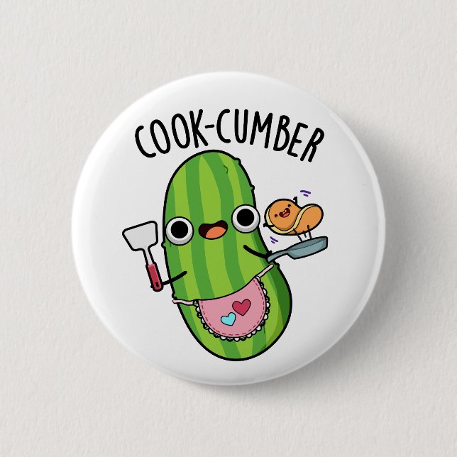 Cook-cumber Funny Cucumber Pun  6 Cm Round Badge (Front)