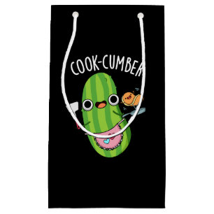 Cook-cumber Funny Cucumber Pun Dark BG Small Gift Bag