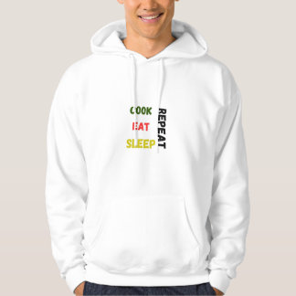 "Cook Eat Sleep Repeat" Funny Men Hoodie