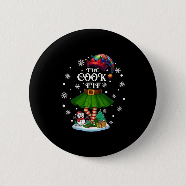 Cook Elf Squad Xmas Women Girls Mum Christmas Fami 6 Cm Round Badge (Front)
