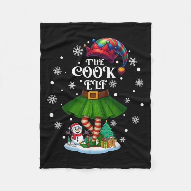 Cook Elf Squad Xmas Women Girls Mum Christmas Fami Fleece Blanket (Front)
