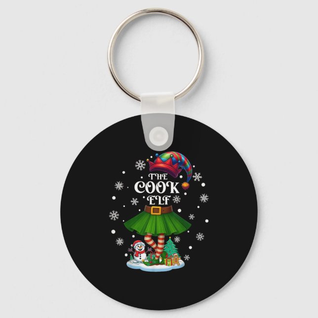 Cook Elf Squad Xmas Women Girls Mum Christmas Fami Key Ring (Front)