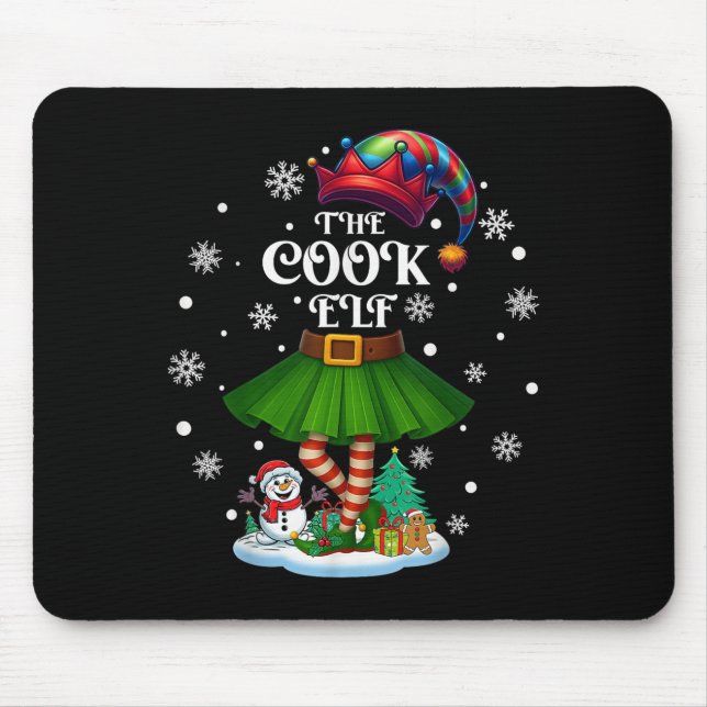 Cook Elf Squad Xmas Women Girls Mum Christmas Fami Mouse Mat (Front)