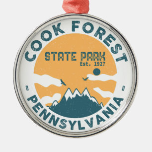 Cook Forest State Park Pennsylvania - Pa Vintage Metal Tree Decoration