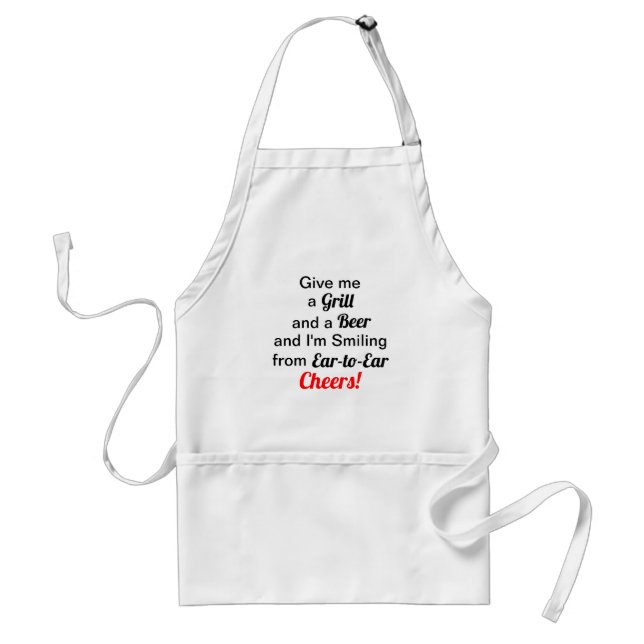 Cook Grilll Beer Humourous Apron (Front)
