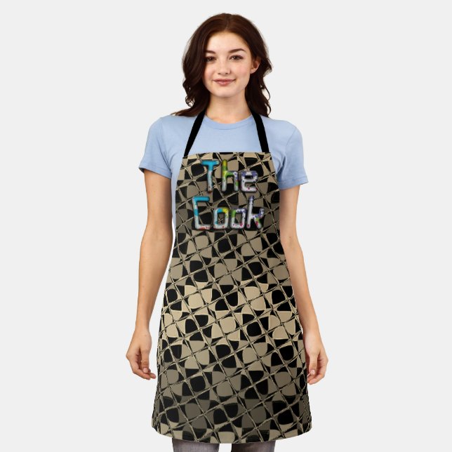 Cook in Style Lovely Sepia Tartan Plaid Mirror  Apron (Worn)