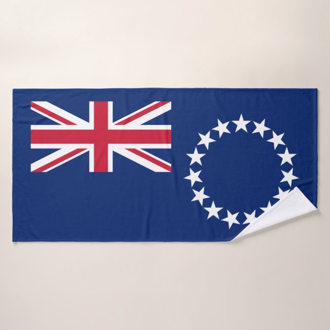 Cook Islands Flag Bath Towel Set (Bath Towel)