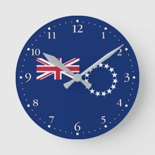 Cook Islands Flag Round Clock