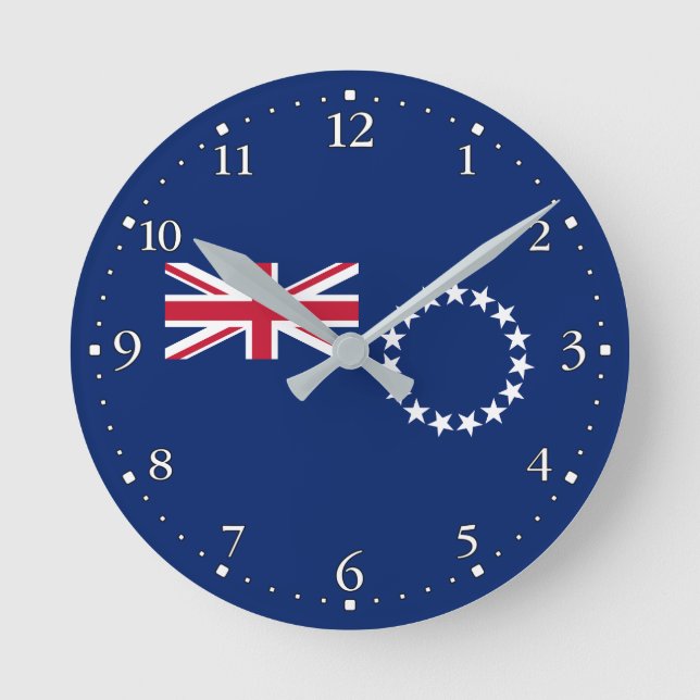 Cook Islands Flag Round Clock (Front)