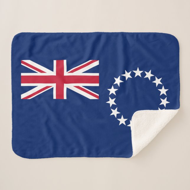 Cook Islands Flag Sherpa Blanket (Front (Horizontal))