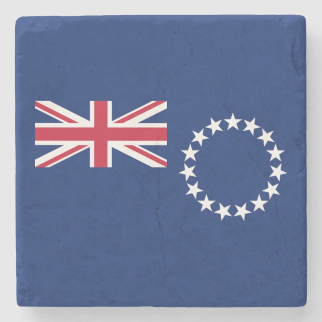 Cook Islands Flag Stone Coaster (Front)