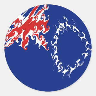 Cook Islands Gnarly Flag Classic Round Sticker