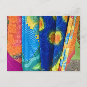 Cook Islands, Rarotonga. Batik cloth Punanga Nui Postcard