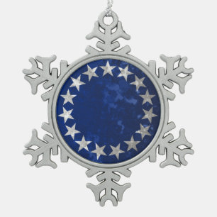 Cook Islands Snowflake Pewter Christmas Ornament