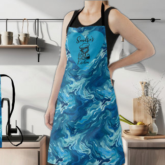 Cook Name Ocean Wave Chef Apron