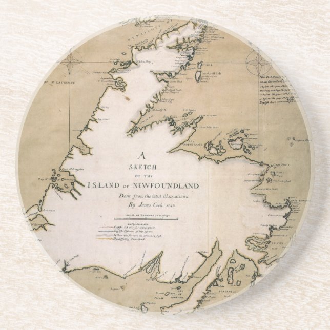 COOK: NEWFOUNDLAND, 1763 COASTER (Front)