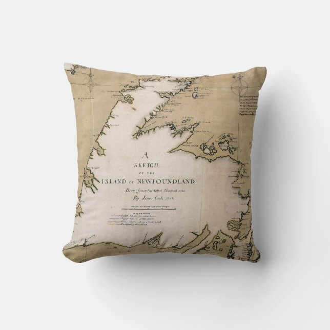 COOK: NEWFOUNDLAND, 1763 CUSHION (Front)