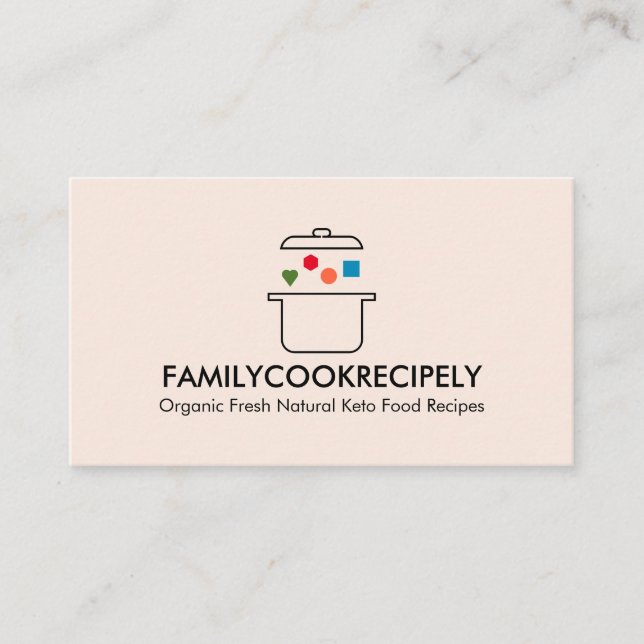 Cook pot geometric food inside keto business card (Front)