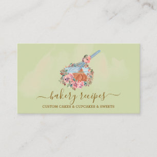 Cook Recipe Whisk Ingredients green Business Card