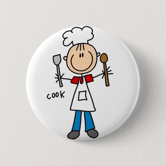 Cook Stick Figure Button (Front)
