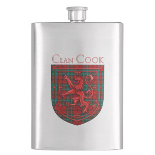 Cook Tartan Scottish Plaid Lion Rampant Hip Flask