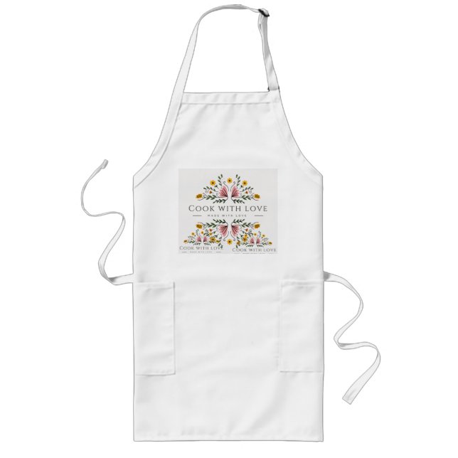 "Cook with Love" Apron | Romantic Kitchen Apron  (Front)