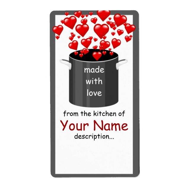 Cook with Love Cooking Label (Front)