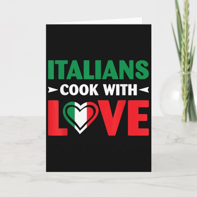 Cook With Love Italian Chef Funny Sayings Quotes  Card (Front)