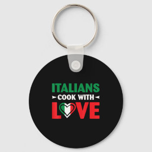 Cook With Love Italian Chef Funny Sayings Quotes Key Ring