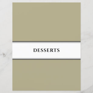 Cookbook Divider   Desserts   Sage Black White