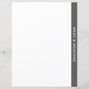 Cookbook Divider Grey & White Meat & Seafood