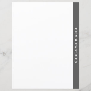 Cookbook Divider Grey & White Pie & Pastry