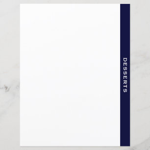 Cookbook Divider   Navy & White   Desserts