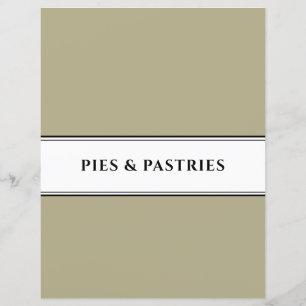Cookbook Divider Pie & Pastry Sage Black White