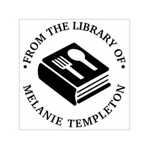 Cookbook “From the library of” Book Name Self-inking Stamp