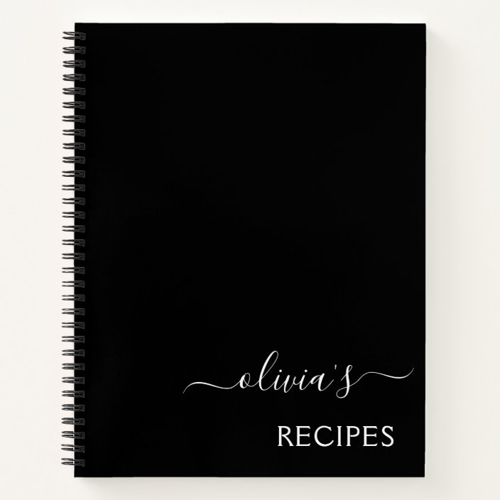 Cookbook Recipe Black White Monogram Notebook | Zazzle.co.uk